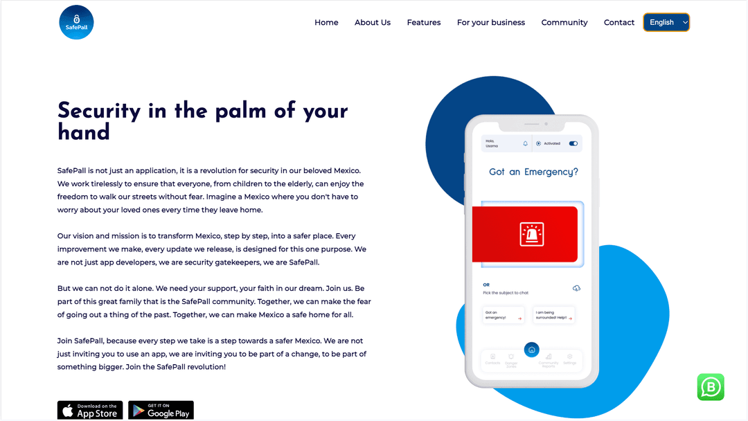 An image of the SafePall - Website project.